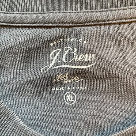 J. Crew Short Sleeve Grey Cotton Henley T-Shirt XL NWOT - Picture 3 of 5